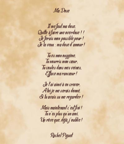 Le poème en image: Ma Dose