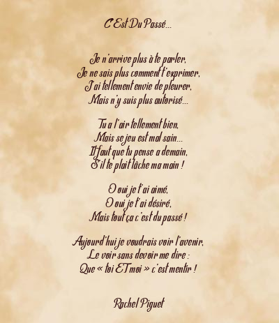 Le poème en image: C’est Du Passé…