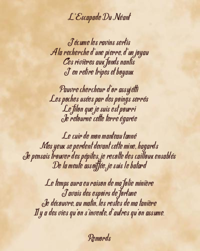 Le poème en image: L’escapade Du Néant