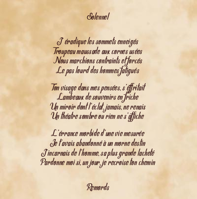 Le poème en image: Solennel