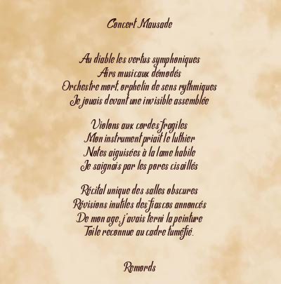 Le poème en image: Concert Mausade