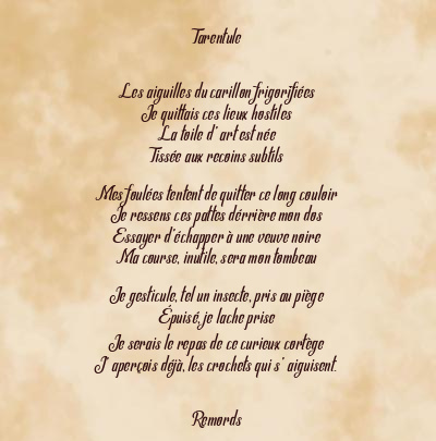 Le poème en image: Tarentule