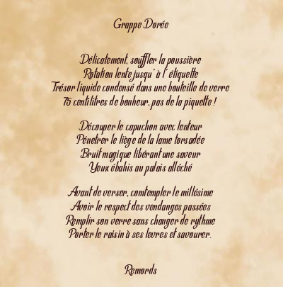 Le poème en image: Grappe Dorée