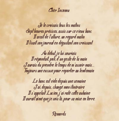Le poème en image: Chèr Inconnu