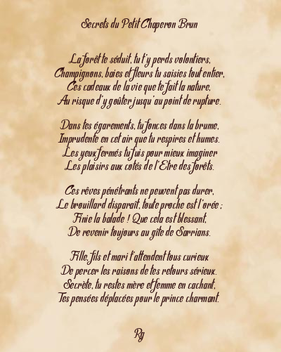Le poème en image: Secrets Du Petit Chaperon Brun
