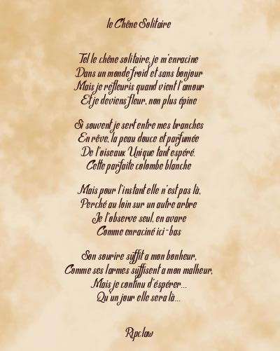 Le poème en image: Le Chêne Solitaire