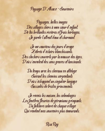 Le poème en image: Paysage D’alsace - Souvenirs