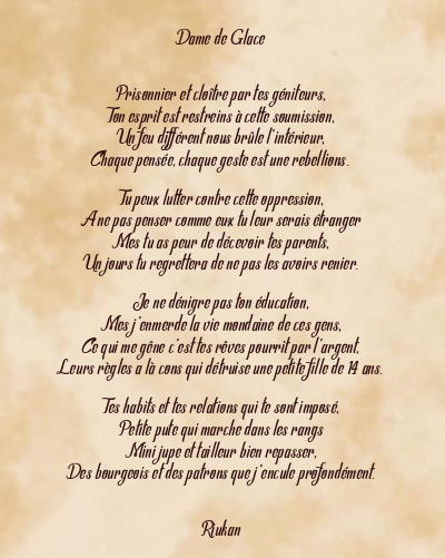 Le poème en image: Dame De Glace