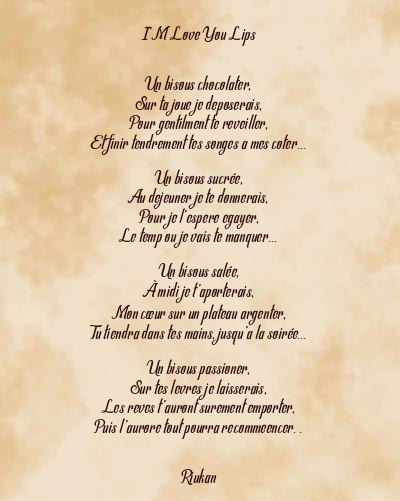 Le poème en image: I’m Love You Lips