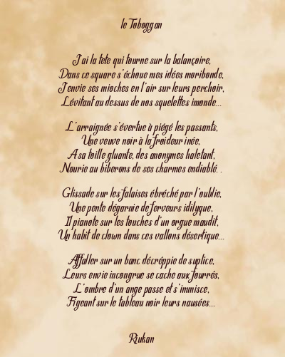 Le poème en image: Le Toboggan