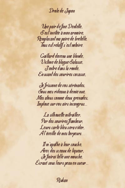 Le poème en image: Drole De Jupon