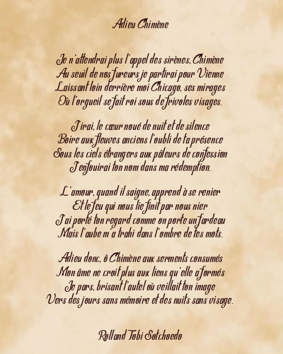Le poème en image: Adieu Chimène