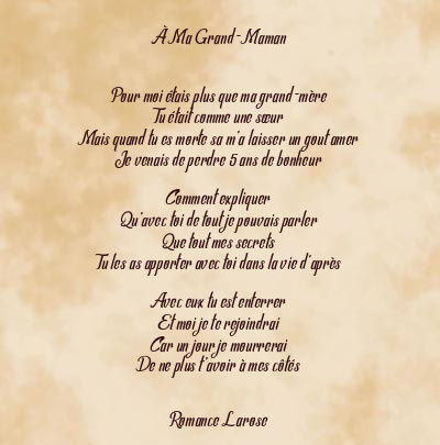 Le poème en image: À Ma Grand-Maman