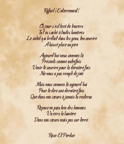 Le poème en image: Rafael (Enterrement)