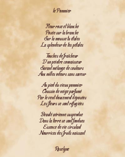 Le poème en image: Le Pommier