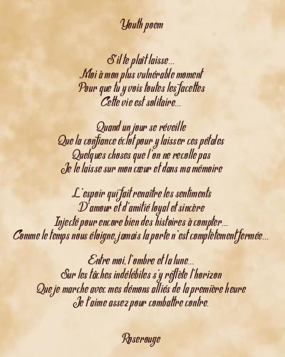 Le poème en image: Youth Poem