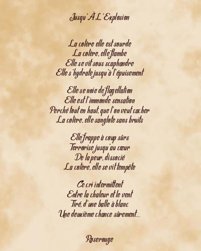 Le poème en image: Jusqu’à L’explosion
