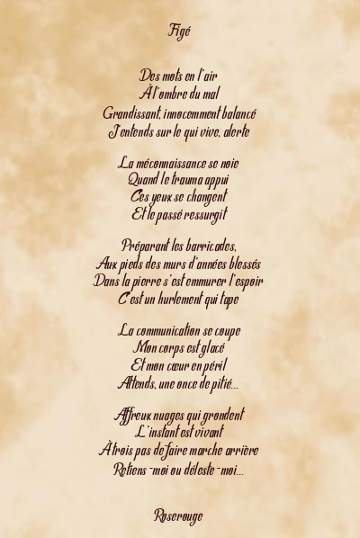 Le poème en image: Figé