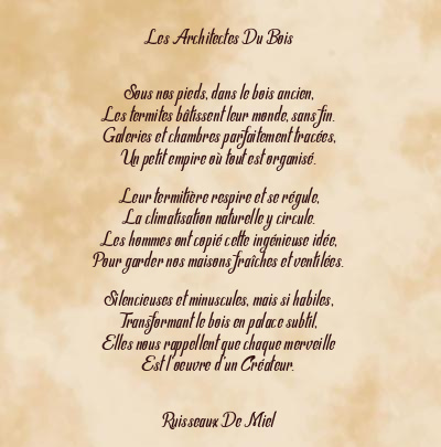 Le poème en image: Les Architectes Du Bois