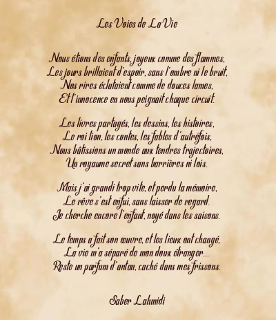 Le poème en image: Les Voies De La Vie