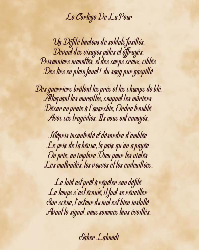 Le poème en image: Le Cortège De La Peur