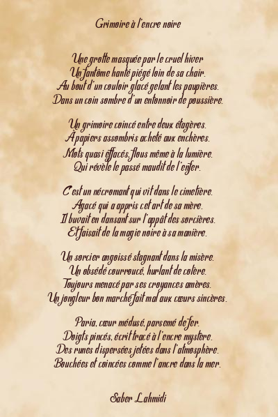 Le poème en image: Un Grimoire À L’encre Noire