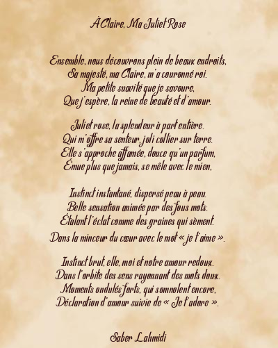 Le poème en image: À Claire, Ma Juliet Rose