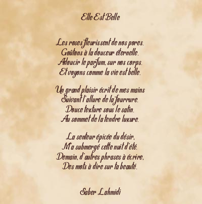 Le poème en image: Elle Est Belle