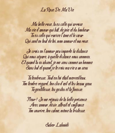 Le poème en image: La Rose De Ma Vie