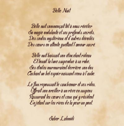 Le poème en image: Belle Nuit