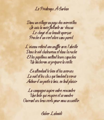 Le poème en image: Le Printemps À Surban