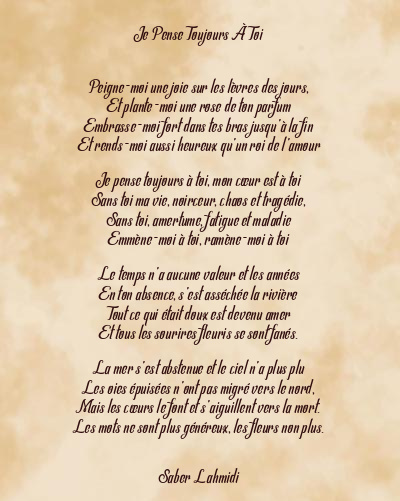 Le poème en image: Je Ne Pense Qu’à Toi