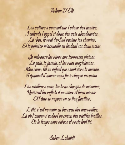 Le poème en image: Retour D’été