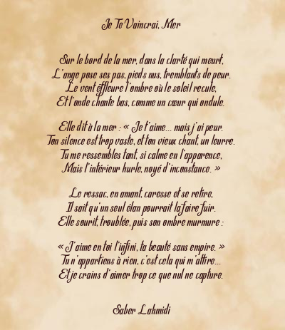 Le poème en image: Je Te Vaincrai, Mer