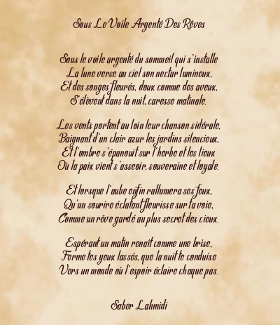 Le poème en image: Sous Le Voile Argenté Des Rêves