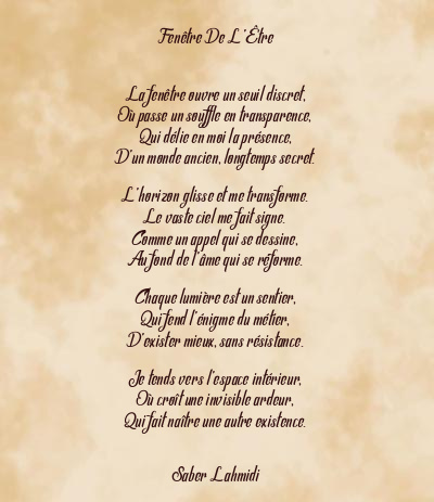 Le poème en image: Fenêtre De L’être