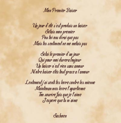 Le poème en image: Mon Premièr Baiser