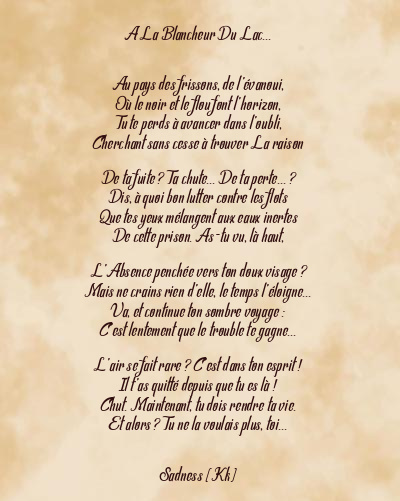 Le poème en image: A La Blancheur Du Lac…