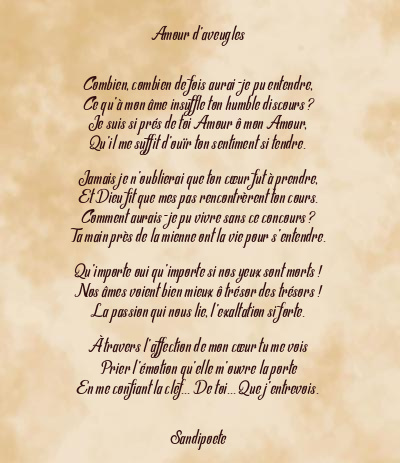 Le poème en image: Amour D’aveugles