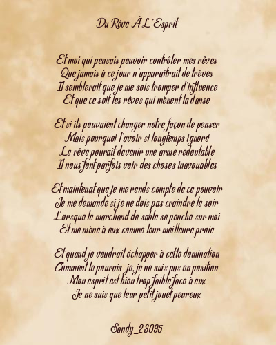 Le poème en image: Du Rêve À L’esprit