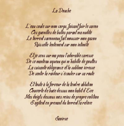 Le poème en image: La Douche