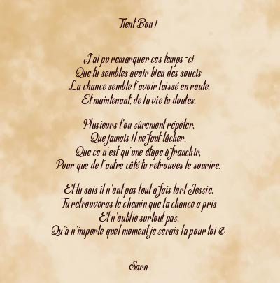 Le poème en image: Tient Bon !