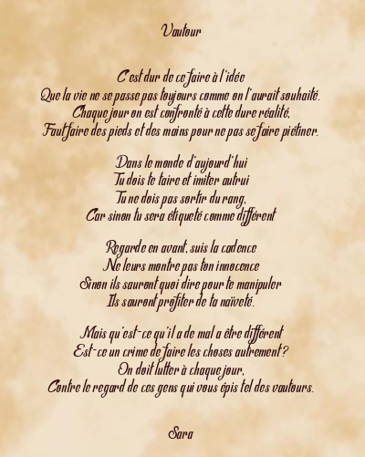 Le poème en image: Vautour