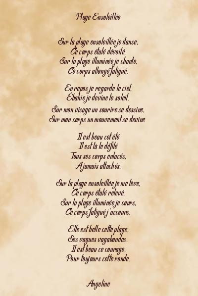 Le poème en image: Plage Ensoleillée