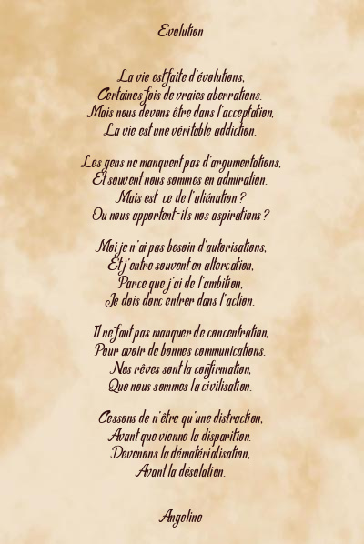 Le poème en image: Evolution