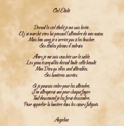 Le poème en image: Ciel Étoilé