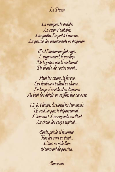 Le poème en image: La Danse