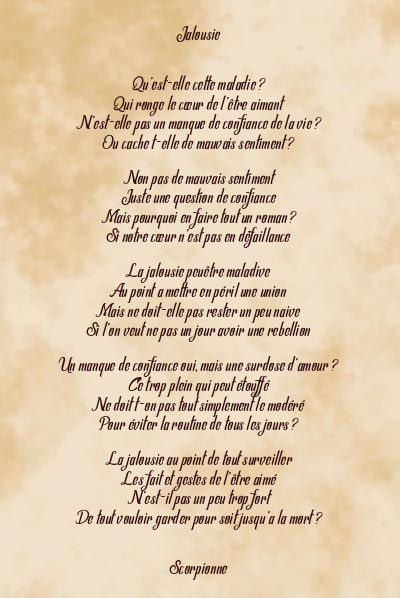 Le poème en image: Jalousie