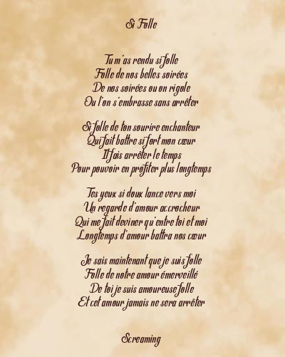 Le poème en image: Si Folle