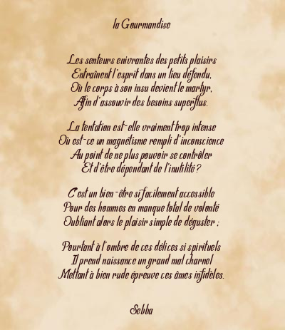 Le poème en image: La Gourmandise
